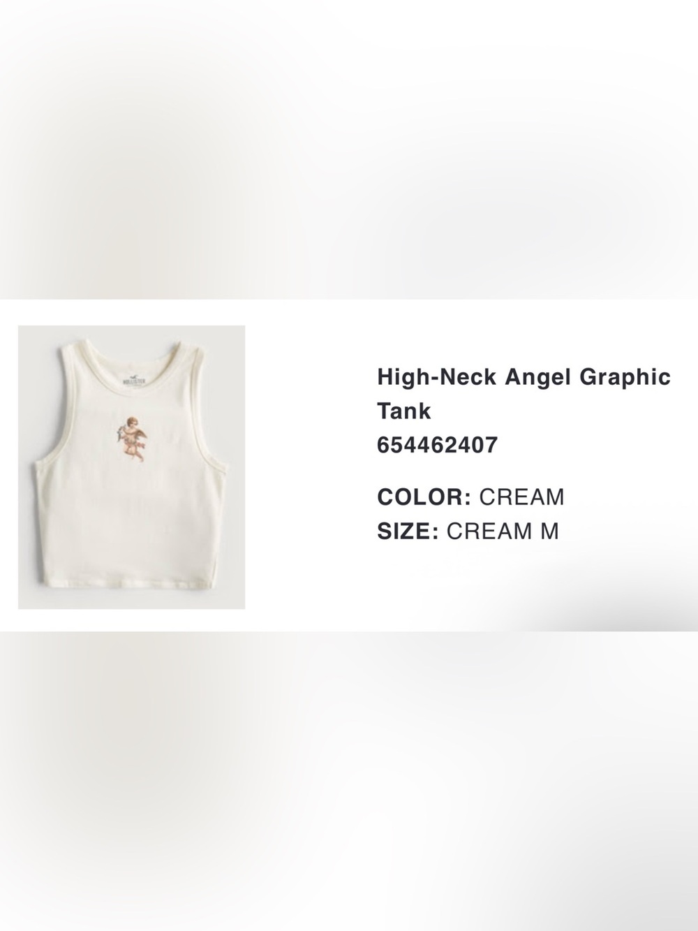 NWT Hollister High-Neck Angel/Cherub Graphic
Tank - size M